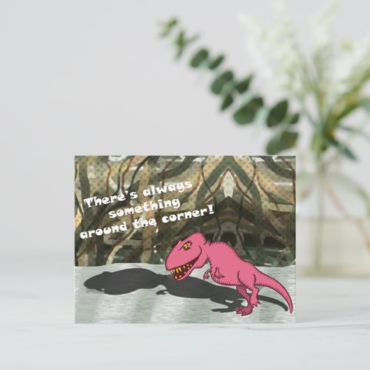 dinosaurusschaduw briefkaart (Staand voorkant)