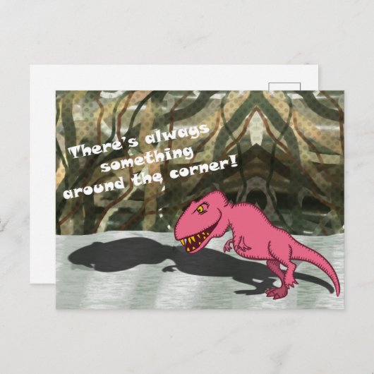 dinosaurusschaduw briefkaart (Voorkant / Achterkant)