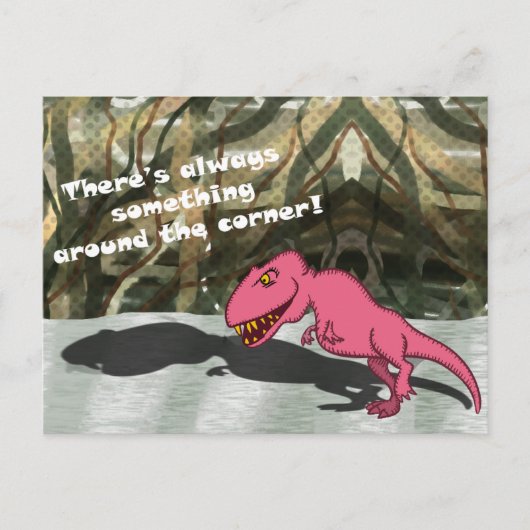 dinosaurusschaduw briefkaart (Voorkant)