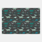 Dinosaurussen, 3 kleuren in de strata-herbivoren! inpakpapier vel (Voorkant 3)