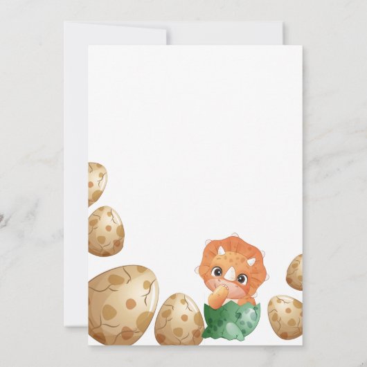 Dinosaurussen 3e Meisje Verjaardagsfeest Uitnodigi Kaart (Achterkant)