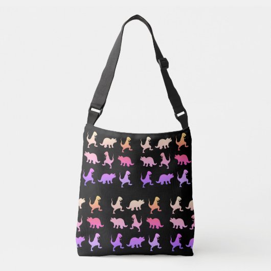 Dinosaurussen, aangepaste alles-over-printCanvas t Crossbody Tas (Voorkant)