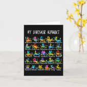 Dinosaurussen Alphabet ABC terug naar school Stude Kaart (Gele Bloem)