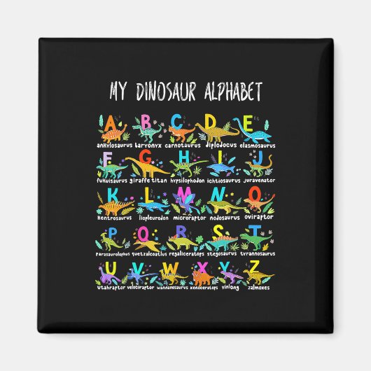 Dinosaurussen Alphabet ABC terug naar school Stude Magneet (Voorkant)