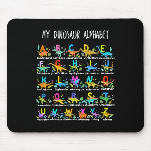 Dinosaurussen Alphabet ABC terug naar school Stude Muismat (Voorkant)