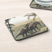 dinosaurussen, Amargasaurus met palmbomen Bier Onderzetter (Linkerzijde)
