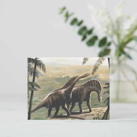  dinosaurussen, Amargasaurus met palmbomen Briefkaart (Staand voorkant)