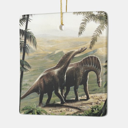  dinosaurussen, Amargasaurus met palmbomen Keramisch Ornament (Links)