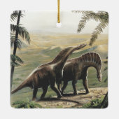  dinosaurussen, Amargasaurus met palmbomen Keramisch Ornament (Achterkant)
