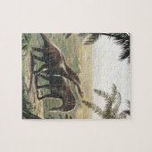  dinosaurussen, Amargasaurus met palmbomen Legpuzzel (Horizontaal)