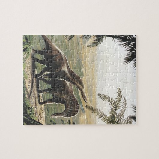  dinosaurussen, Amargasaurus met palmbomen Legpuzzel (Horizontaal)