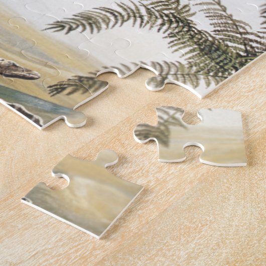  dinosaurussen, Amargasaurus met palmbomen Legpuzzel (Zijkant)