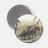  dinosaurussen, Amargasaurus met palmbomen Magneet (Voorkant / Achterkant)