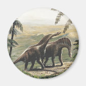  dinosaurussen, Amargasaurus met palmbomen Magneet (Voorkant)