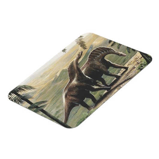  dinosaurussen, Amargasaurus met palmbomen Magneet (Linkerzijde)
