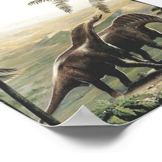  dinosaurussen, Amargasaurus met palmbomen Poster (Hoek)
