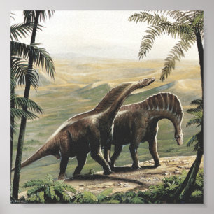  dinosaurussen, Amargasaurus met palmbomen Poster