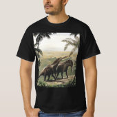 dinosaurussen, Amargasaurus met palmbomen T-shirt (Voorkant)