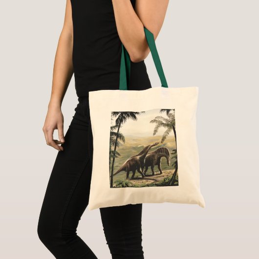  dinosaurussen, Amargasaurus met palmbomen Tote Bag (Voorkant (product))