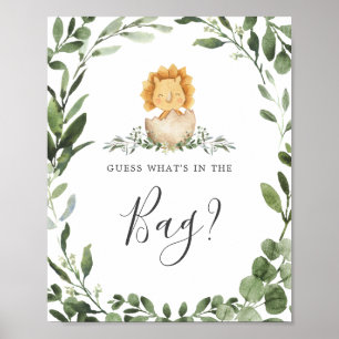 Dinosaurussen Baby shower Raad eens wat er in het  Poster