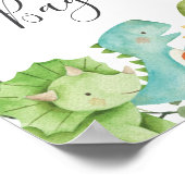 Dinosaurussen Baby shower Raad eens wat er in het Poster (Hoek)