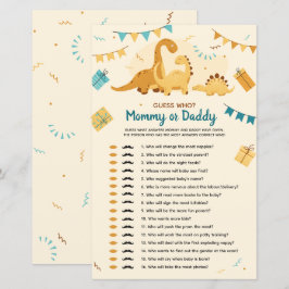 Dinosaurussen Baby shower Raad eens wie mama of pa