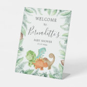 Dinosaurussen Baby shower Welkom Reclamebord Met Voetstuk (Voorkant)