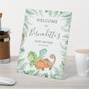 Dinosaurussen Baby shower Welkom Reclamebord Met Voetstuk