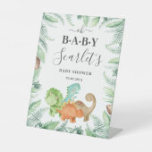 Dinosaurussen Baby shower Welkom Reclamebord Met Voetstuk (Voorkant)