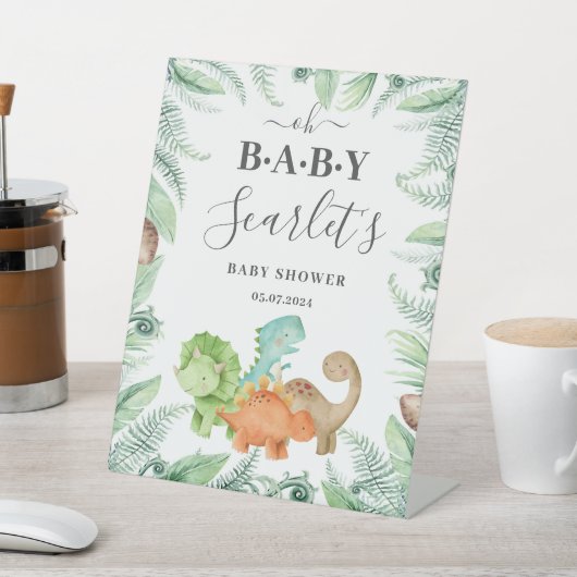 Dinosaurussen Baby shower Welkom Reclamebord Met Voetstuk (Insitu)