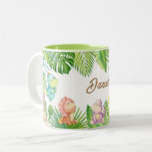 Dinosaurussen Baby Tweekleurige Koffiemok (Voorkant links)