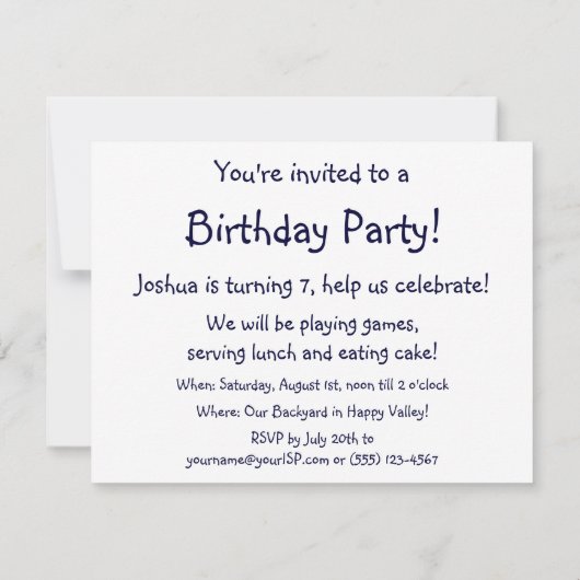 dinosaurussen, Barapasaurus Birthday Party Kaart (Achterkant)