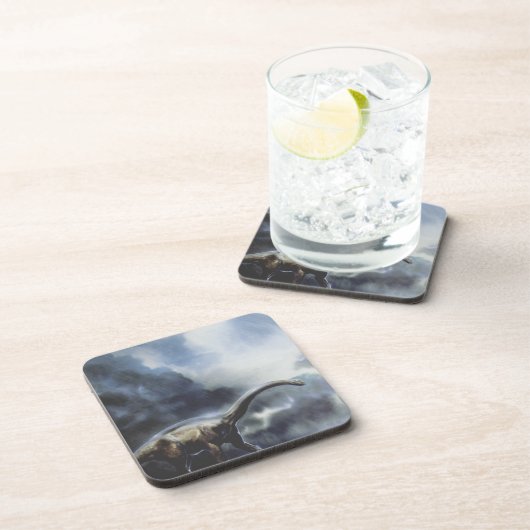  dinosaurussen, Barapasaurus met Storm wolken Bier Onderzetter (Rechterzijde)