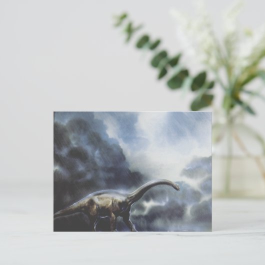dinosaurussen, Barapasaurus met Storm wolken Briefkaart (Staand voorkant)