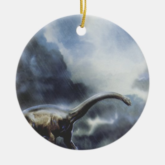  dinosaurussen, Barapasaurus met Storm wolken Keramisch Ornament (Voorkant)