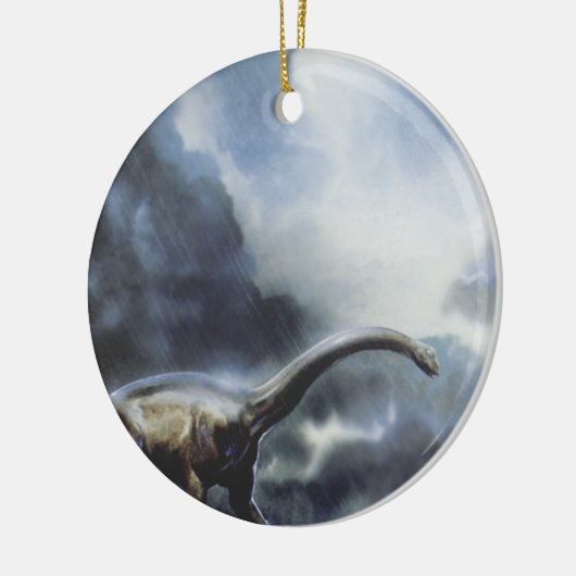  dinosaurussen, Barapasaurus met Storm wolken Keramisch Ornament (Links)