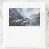 dinosaurussen, Barapasaurus met Storm wolken Rechthoekige Sticker (Tas)