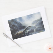 dinosaurussen, Barapasaurus met Storm wolken Rechthoekige Sticker (Envelop)