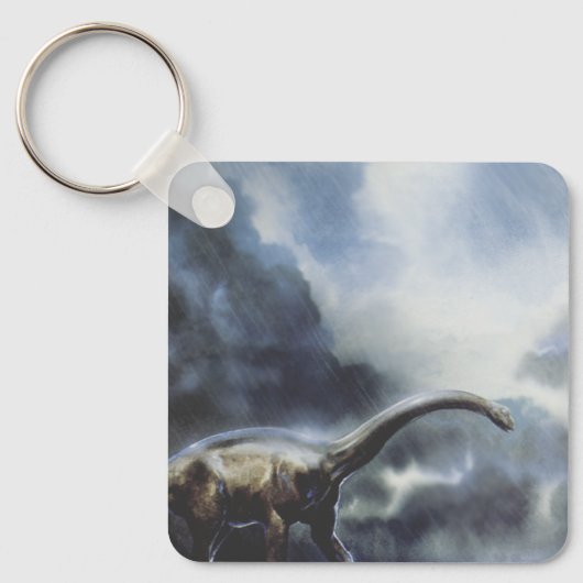 dinosaurussen, Barapasaurus met Storm wolken Sleutelhanger (Voorkant)