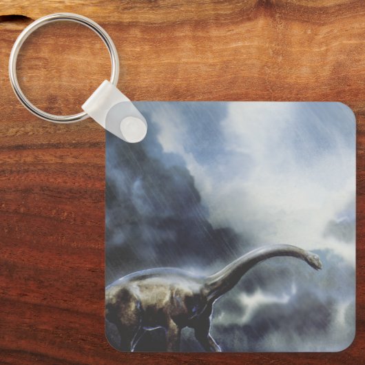  dinosaurussen, Barapasaurus met Storm wolken Sleutelhanger (Voorkant)