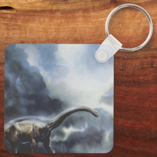 dinosaurussen, Barapasaurus met Storm wolken Sleutelhanger (Achterkant)