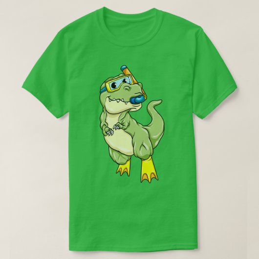 Dinosaurussen bij duiken met zwembril t-shirt (Design voorkant)