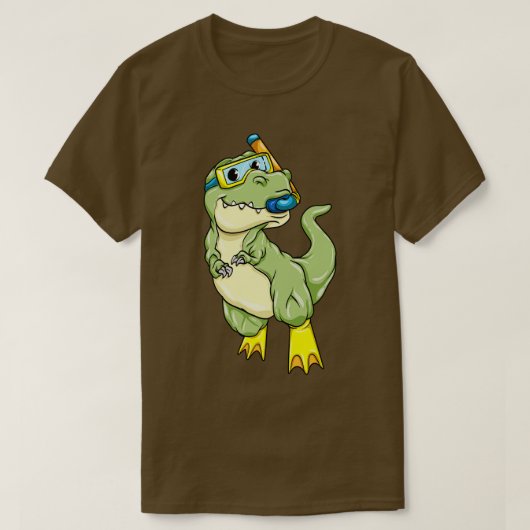 Dinosaurussen bij duiken met zwembril t-shirt (Design voorkant)