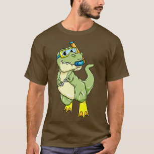 Dinosaurussen bij duiken met zwembril t-shirt