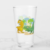 Dinosaurussen bij het spelen glas (Achterkant)
