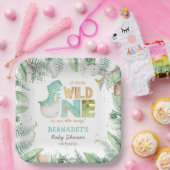 Dinosaurussen Borden van onbewerkt Baby shower Papieren Bordje (Feest)