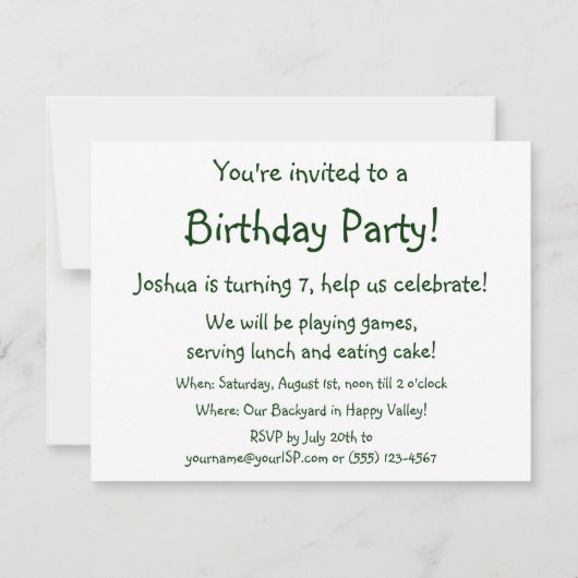  dinosaurussen, Brachiosaurus Birthday Party Kaart (Achterkant)