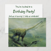  dinosaurussen, Brachiosaurus Birthday Party Kaart (Voorkant / Achterkant)