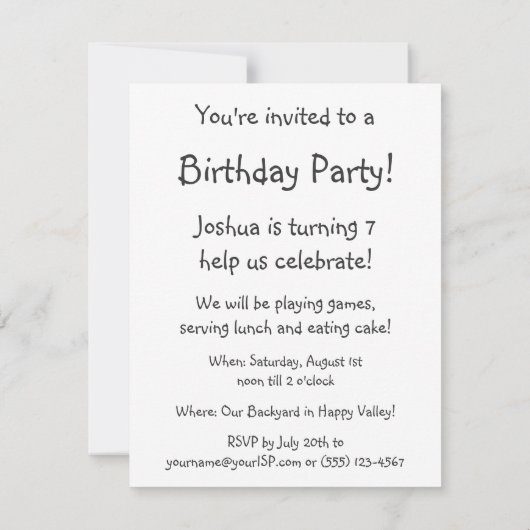  dinosaurussen, Brachiosaurus Birthday Party Kaart (Achterkant)