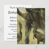  dinosaurussen, Brachiosaurus Birthday Party Kaart (Voorkant / Achterkant)